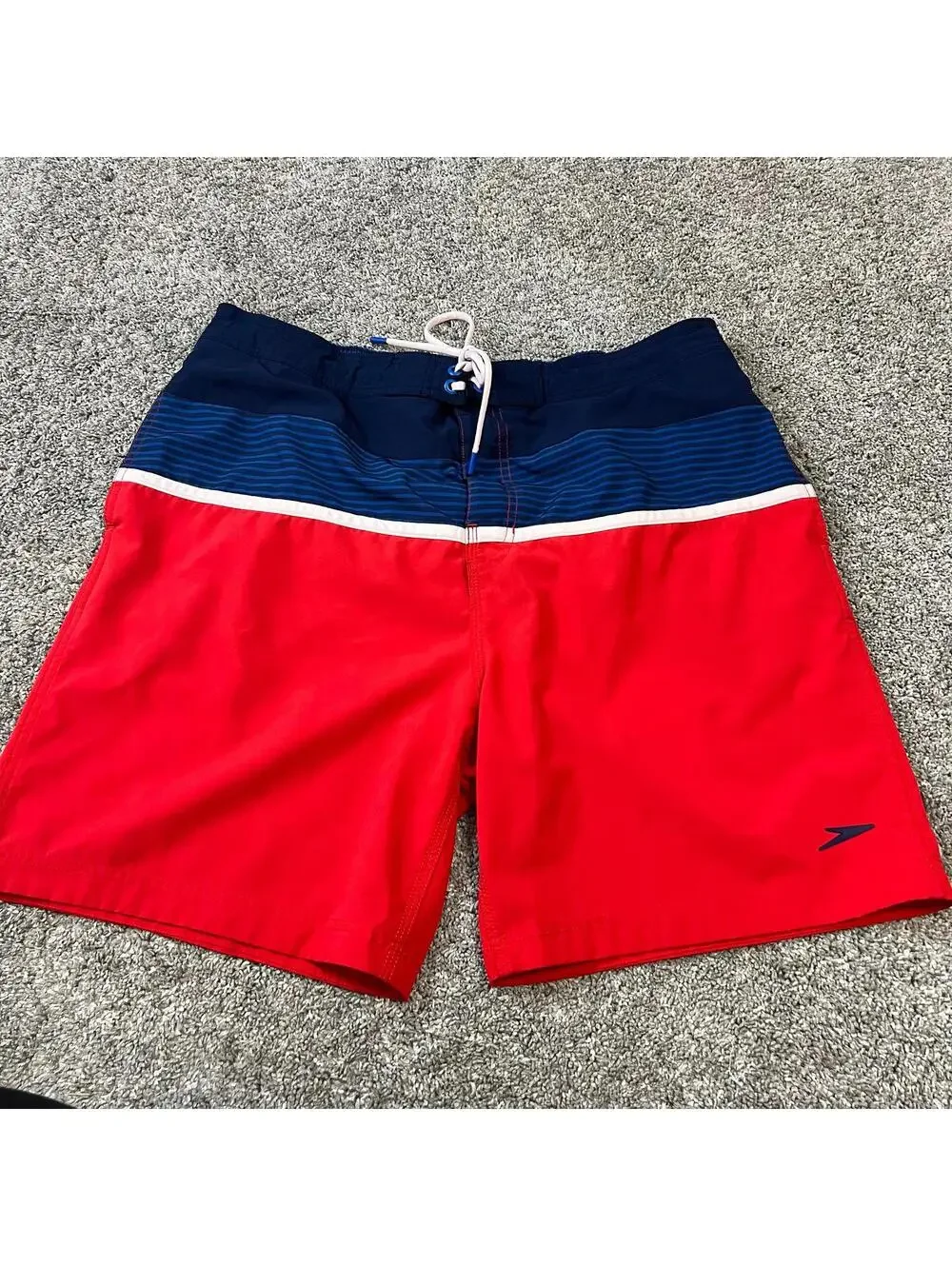 Speedo Men’s Red and Blue Swimming Trunks size XL